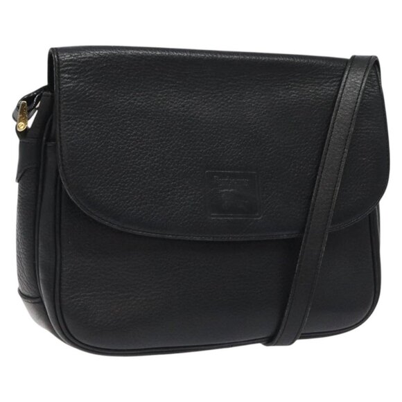 Burberrys Shoulder Bag Leather Black Auth BA1358 - Picture 1 of 16